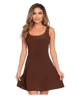 Kurzes Skater Dress Braun