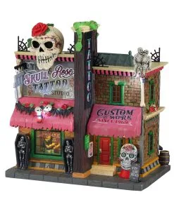 Lemax Spooky Town - The Skull & Rose Tattoo Studio