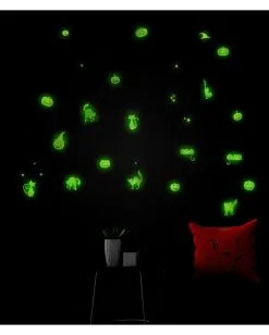 Leuchtende Halloween Sticker "Kürbisse & Katzen" -Outlet-Horror-Shop leuchtende halloween sticker kuerbisse und katzen glow in the dark halloween sticker pumpkin and cats 51727 03