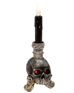 Leuchtender Totenkopf Mit Kerze 36cm -Outlet-Horror-Shop leuchtender totenkopf mit kerze 36cm lighted stacking skull with candle halloween totenschaedel deko 52549 2