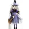 Lila Halloween Hexe Kantenhocker Figur 50cm -Outlet-Horror-Shop lila halloween hexe kantenhocker figur violet halloween witch sitting figure klassische hexen deko 53804