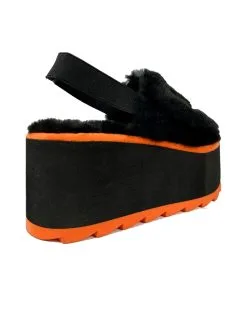 Lilly Jack O'Lantern Plateausandalen -Outlet-Horror-Shop lilly jack o lantern plateausandale gothic sandale gothic schuhe halloween sandalen halloween schuhe pluesch sandale 52815 4