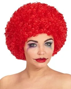Lockige Clownperücke Rot 5 Lockige Clownperücke Rot -Outlet-Horror-Shop lockige clownperuecke rot rote afro peruecke red clown wig faschingsperuecke 29388 2