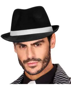 Gangster Hut Mit Weißem Hutband 11 Gangster Hut Mit Weißem Hutband -Outlet-Horror-Shop mafia hut gangster hat 20er jahre kostuemzubehoer 29353 5