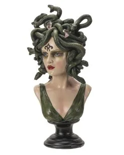 Medusa Büste Mit LED Augen 38cm -Outlet-Horror-Shop medusa bueste mit led augen medusa bust with led eyes medusa statue halloween homeware 54734 02