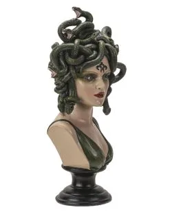 Medusa Büste Mit LED Augen 38cm -Outlet-Horror-Shop medusa bueste mit led augen medusa bust with led eyes medusa statue halloween homeware 54734 04
