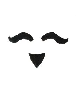 Musketier-Bart Schwarz 3-teilig