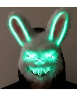 LED String Bunny Maske -Outlet-Horror-Shop neon licht bunny maske neon light bunny mask halloween horror hasen maske 53434 4
