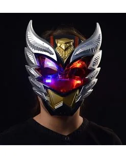 Kinder Roboter Maske Mit Licht -Outlet-Horror-Shop ninja krieger maske mit licht ninja kunststoff maske beleuchtet faschingsmaske 28723