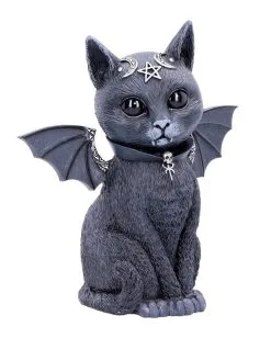 Okkulte Katzenfigur Mit Fledermaus Flügel 24cm