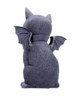 Okkulte Katzenfigur Mit Fledermaus Flügel 24cm -Outlet-Horror-Shop okkulte katzenfigur mit fledermausfluegel occult cat figure with bat wings gothic deco 50744 03