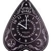 Ouija Brett Wanduhr 34cm -Outlet-Horror-Shop ouija board wanduhr hexenbrett wanduhr wahrsagebrett wanduhr spirit board wallclock 53300 01