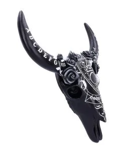 Ouija Brett Tierschädel Mit Hörnern -Outlet-Horror-Shop ouija brett tierschaedel hexenbrett tierschaedel spirit board animal skull with horns 51019 03