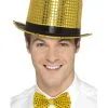 Pailletten Zylinder Golden -Outlet-Horror-Shop pailetten zylinder gold pailletten hut fuer fasching goldener zylinder mit pailetten 28249