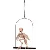 Papagei Skelett Auf Schaukel 32 Cm -Outlet-Horror-Shop papagei skelett auf schaukel skeleton parrot on a porch 38858 01