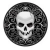 Pappteller Mit Totenkopf Motiv 8 St. -Outlet-Horror-Shop pappteller mit totenkopf halloween partygeschirr schwarze pappteller mit skull 21341