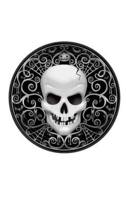 Pappteller Mit Totenkopf Motiv 8 St.