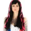 Cyber Gothic Perücke Schwarz/pink -Outlet-Horror-Shop peruecke showgirl schwarz pink raver faschings frisur cosplay peruecke 8801243