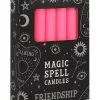 Pinke "Freundschaft" Zauberkerzen 12 St. -Outlet-Horror-Shop pinke freundschaft zauberkerzen pinke freundschaft hexenkerzen pink friendship spell candles 53140 01