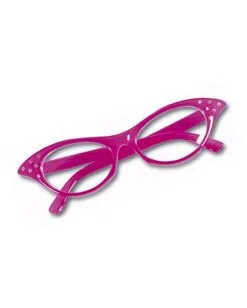 Brille 50er Retro Look Pink -Outlet-Horror-Shop pinke brille im retro style als kostuemzubehoer 60er jahre brille bild2 15916