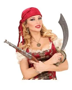 Piraten Amulett Mit Halskette -Outlet-Horror-Shop piraten halskette seeraueber kostuemschmuck bild3 27021