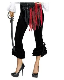 Piratin Kostümhose Schwarz 5 Piratin Kostümhose Schwarz -Outlet-Horror-Shop piraten kostuemhose schwarz freibeuterin kosteumzubehoer seeraeuberin verkleidungs accessoires piratin zubehoer 29099 2