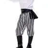 Piraten Kostümhose Schwarz-weiß Gestreift -Outlet-Horror-Shop piraten kostuemhose schwarz weiss gestreift piratenkostuem piratenverkleidung pirate pants 31492