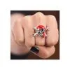 Piraten Totenkopf Ring -Outlet-Horror-Shop piraten totenkopf ring halloween schmuck piratenring faschingsschmuck pirate skull ring 26720