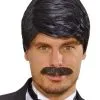 Playboy Herrenperücke Mit Schnurrbart Schwarz -Outlet-Horror-Shop playboy herrenperuecke mit schnurrbart schwarz playboy mens wig with moustache black playboy maennerperuecke schwarz 36728 01