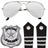 Polizisten Kostümzubehör Set 4-tlg. -Outlet-Horror-Shop polizistem kostuemzubehoer set polizei uniform zubehoer police set 29372 1