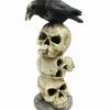 Rabe Auf Totenkopf Turm Mit LED Licht 29cm 2 Rabe Auf Totenkopf Turm Mit LED Licht 29cm -Outlet-Horror-Shop rabe auf totenkopf turm mit led licht raven on skull tower with led light halloween deko 51580 01