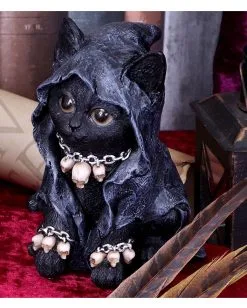Reaper Katze Mit Totenkopf Ketten 16cm -Outlet-Horror-Shop reaper katze mit totenkopf ketten reapers feline with skull chain gothic deko geschenkartikel 53938 5