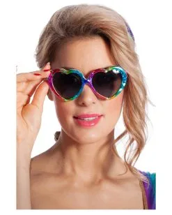 Regenbogen Herz Brille -Outlet-Horror-Shop regenbogen herz brille rainbow heart glasses kostuembrille faschingsbrille 38629 002