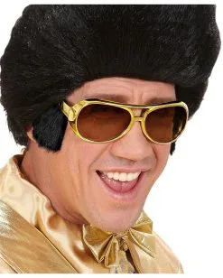 Rock 'n' Roll Kostüm Brille Mit Koteletten -Outlet-Horror-Shop rockn roll brille elvis brille rockn roll glasses brille mit koteletten 38084 02