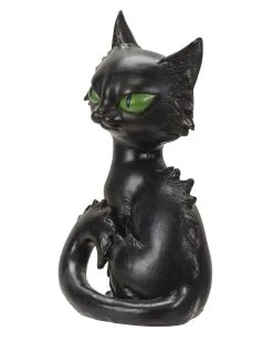 Rufus Hexenkatze Mit Grünen Augen 20cm -Outlet-Horror-Shop rufus hexenkatze mit gruenen augen rufus witch cat with greens eyes halloween tischdeko 54737 04