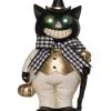 Schicke Halloween Katze Mit Leuchtaugen 25cm -Outlet-Horror-Shop schicke halloween katze mit leuchtaugen 25cm light up halloween cat with glowing eyes halloween deko 54090