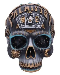 Schicksal Der Handlesekunst Gothic Schädel 18cm -Outlet-Horror-Shop schicksal der handlesekunst gothic schaedel 18cm destiny palmistry skull gothic deko totenkopf 53994 2