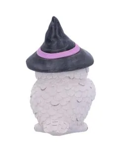 Schneeeule Mit Hexenkessel -Outlet-Horror-Shop schneeeule mit hexenkessel dekofigur halloween und gothic deko wohnaccessoires 52214 3