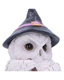 Schneeeule Mit Hexenkessel -Outlet-Horror-Shop schneeeule mit hexenkessel dekofigur halloween und gothic deko wohnaccessoires 52214 6