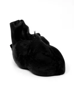 Schwarze Anatomische Herz Kerze -Outlet-Horror-Shop schwarze anatomische herz kerze black anatomical heart candle gothic homeware 53178 01