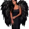 Federlose Schwarze Flügel 90cm 2 Federlose Schwarze Flügel 90cm -Outlet-Horror-Shop schwarze engelsfluegel angel wings black kostuemzubehoer boeser engel weihnachtsengel fluegel 54399