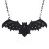 Schwarze Fledermaus Gothic Halskette -Outlet-Horror-Shop schwarze fledermaus gothic fledermaus halskette black gothic bat necklace 53775 01