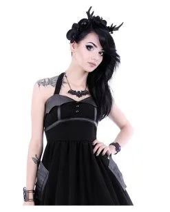 Schwarze Fledermaus Gothic Halskette -Outlet-Horror-Shop schwarze fledermaus gothic fledermaus halskette black gothic bat necklace 53775 04