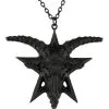 Schwarze Gothic Baphomet Halskette -Outlet-Horror-Shop schwarze gothic baphomet halskette black baphomet gothic pendant gothic schmuck gothic jewellery 50589 01