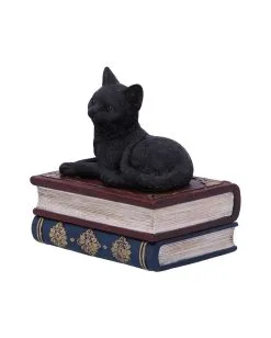 Schwarze Katze Auf Zauberbücher Box 11,7cm -Outlet-Horror-Shop schwarze katze auf zauberbuecherbox black salems cat on spellbook box halloween tischdekoration 50947 02