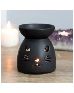 Schwarze Katze Duftöl Lampe 7 Schwarze Katze Duftöl Lampe -Outlet-Horror-Shop schwarze katze duftoel lampe black cat cut out oil burner halloween tischdeko 50804 03