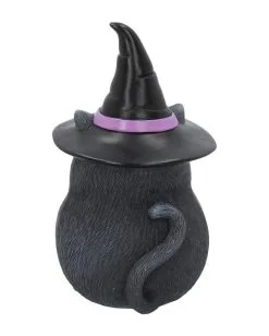 Schwarze Katze Mit Hexenhut -Outlet-Horror-Shop schwarze katze mit hexenhut black cat with witch hat and broom gothic figur geschenkartikel 39255 04