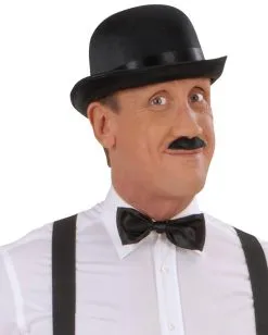 Schwarze Satin Melone Charlie -Outlet-Horror-Shop schwarze melone charlie satin melone komiker hut charlie chaplin kostuemzubehoer 38437 02 1