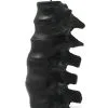 Schwarze Wirbelsäulenkerze 13cm -Outlet-Horror-Shop schwarze wirbelsaeulenkerze black spine candle gothic homeware gothic deko gothic kerze 54859 01