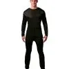 Schwarzer Herrenbody -Outlet-Horror-Shop schwarzer herrenbody kostuem elastischer jumpsuit als verkleidung fuer halloween kostuemunterwaesche schwarz 25506